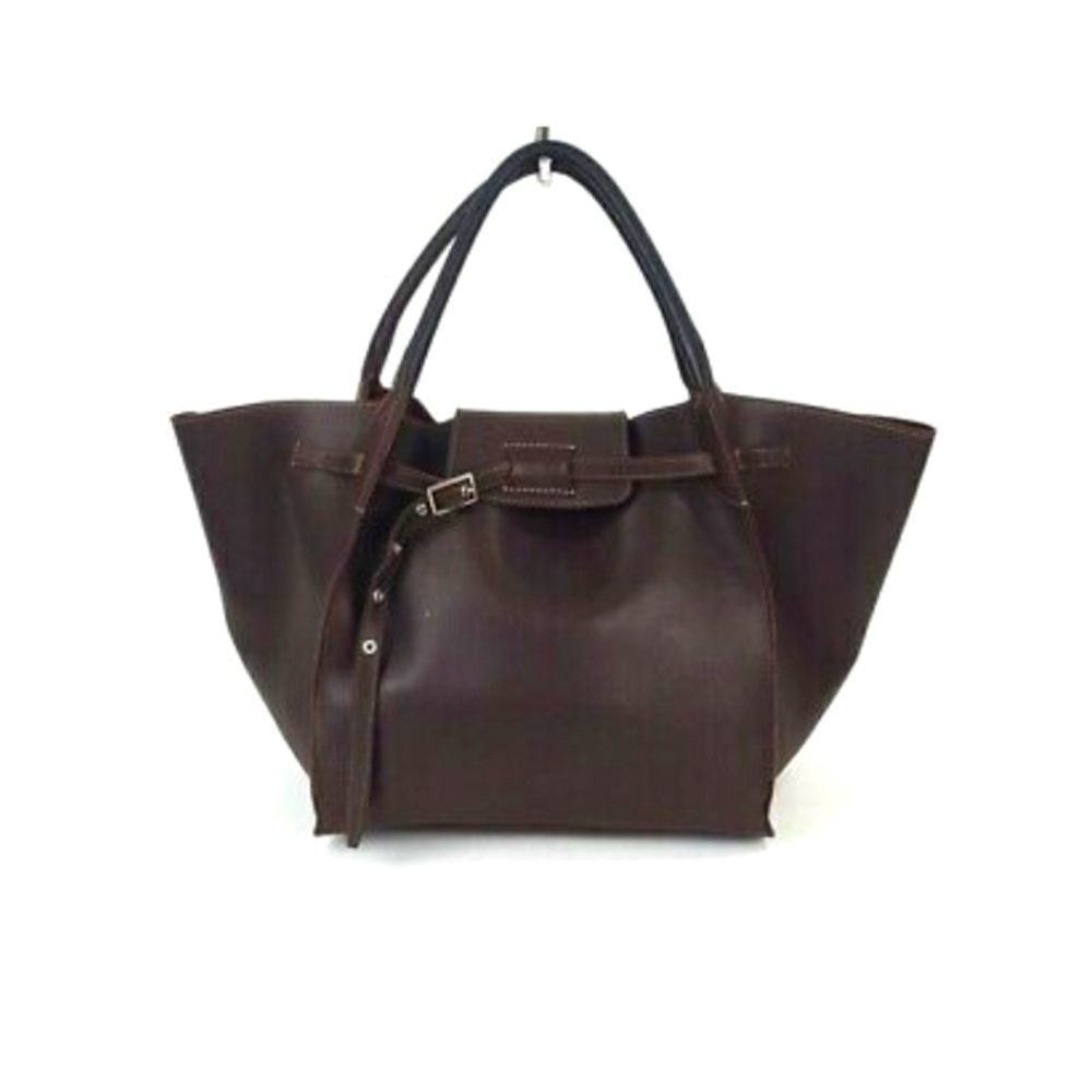 CELINE Dark Brown Smooth Calfskin Leather Medium Big Bag